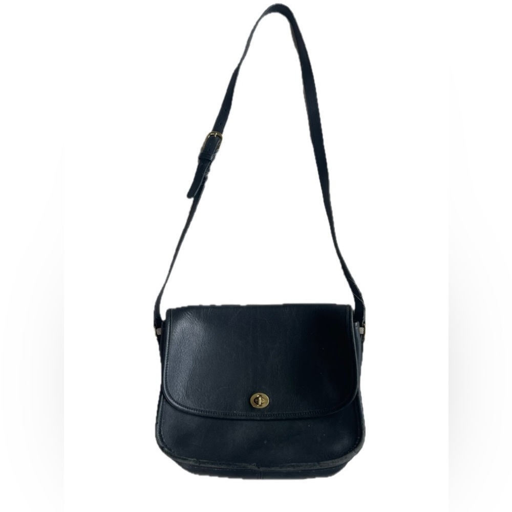 Vintage Coach 9790 Black Leather Crossbody City Bag Purse